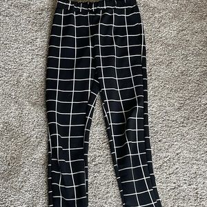 shein elastic waist slant pocket grid pants
